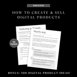 HOW TO CREATE & SELL DIGITAL PRODUCTS TEMPLATE
